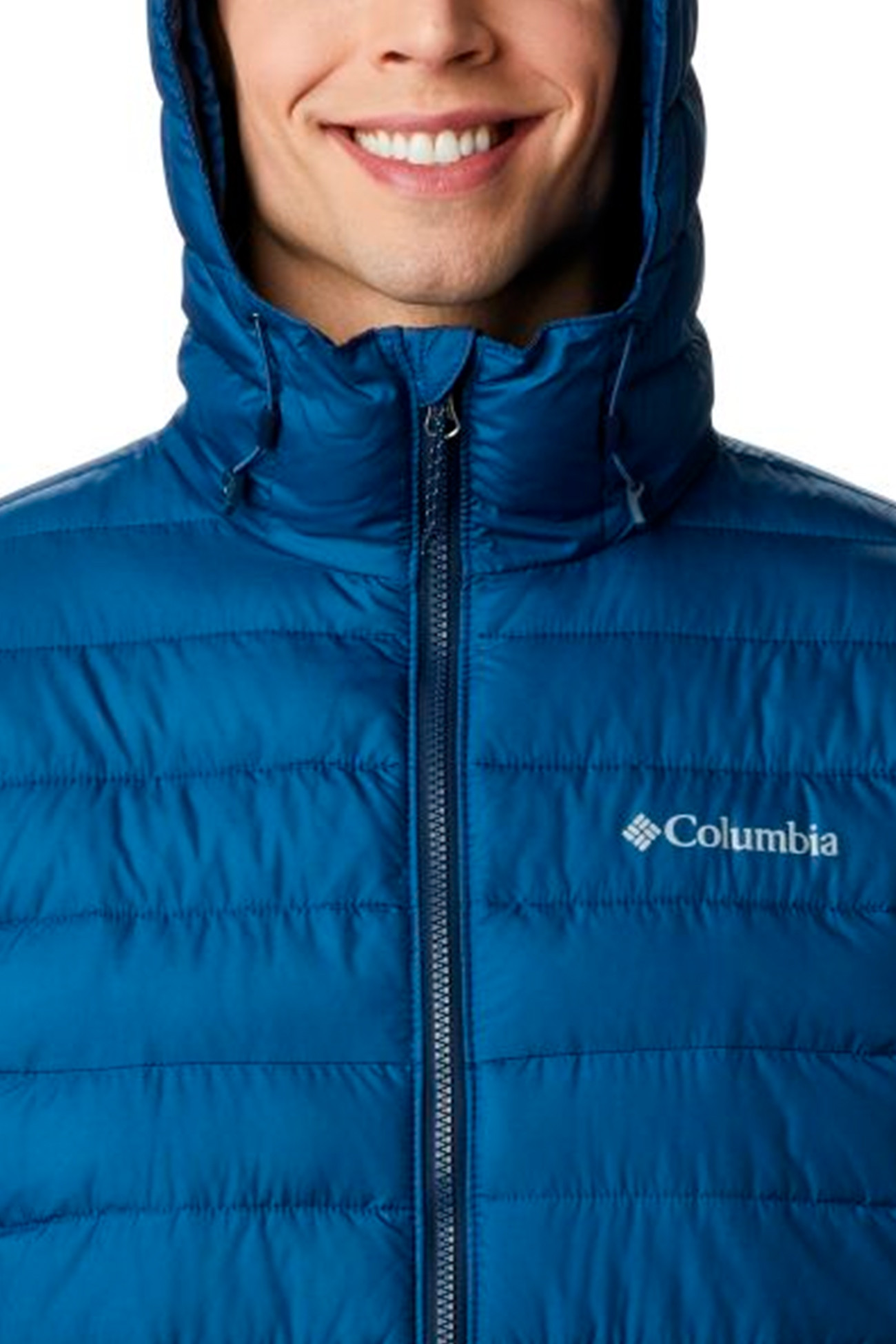1693931-452 Куртка утеплена штучним пухом чоловіча Powder Lite™ Hooded Jacket синій - фото