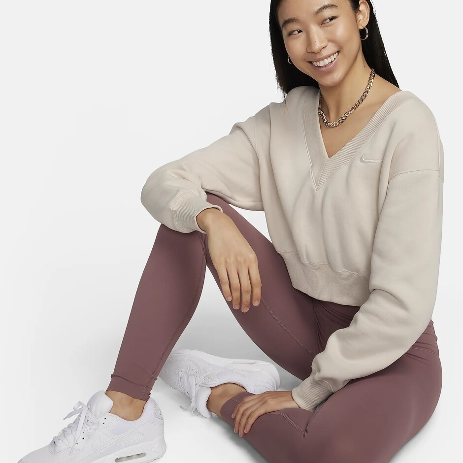 Толстовка Nike W Nsw Phnx Flc Crop Vneck (FN3651104) - фото