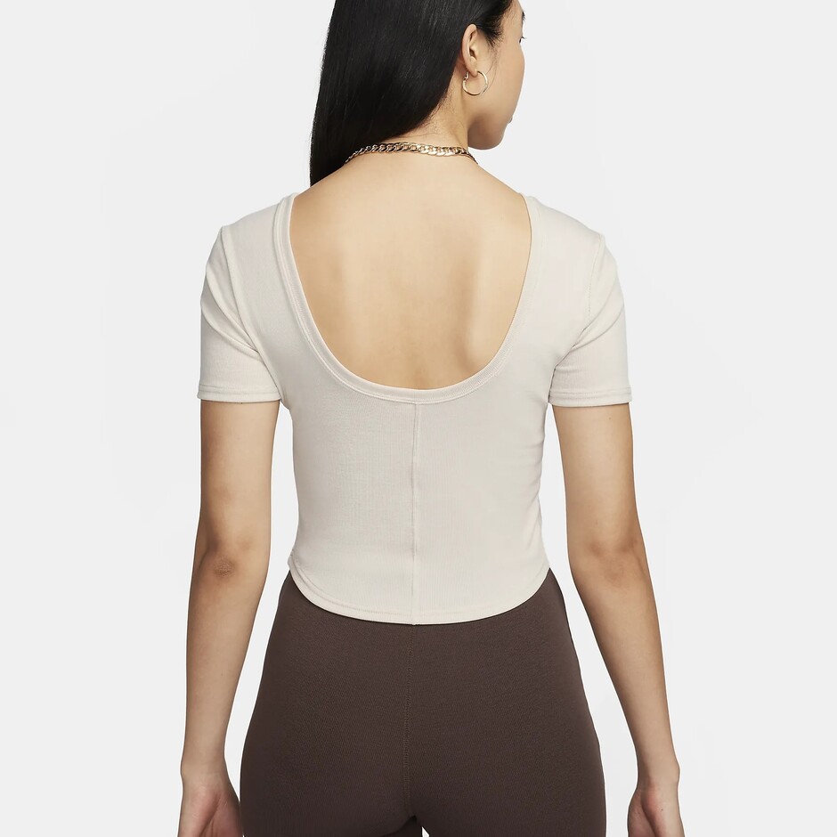 Футболка W Nsw Nk Chll Knt Mrib Ss Top - фото