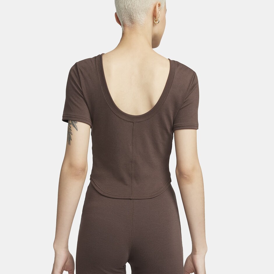 Футболка W Nsw Nk Chll Knt Mrib Ss Top - фото