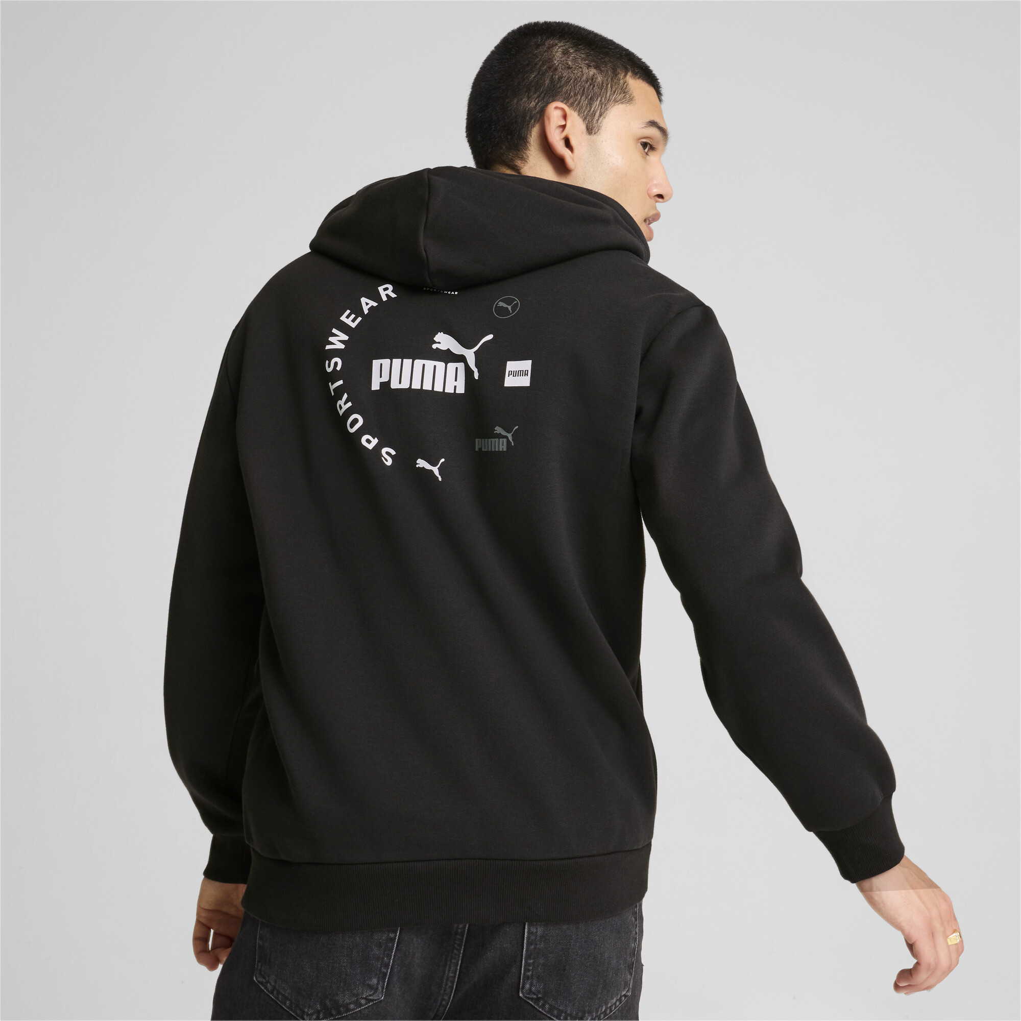 Толстовка Puma Power Graphic Full-Zip Hoodie Fleece (68174001) - фото
