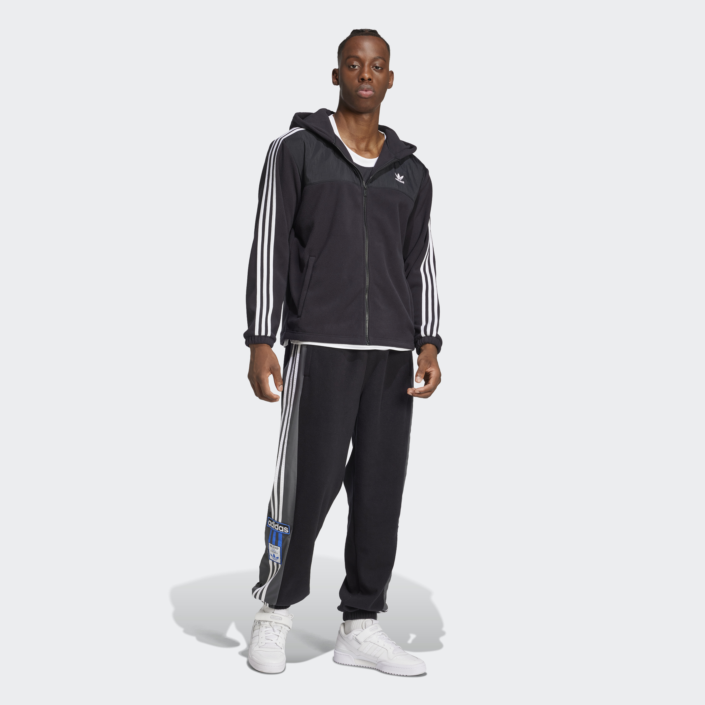 Толстовка ADIDAS Adicolor 3-Stripes Teddy Fleece Hoodie (IZ4802) - фото