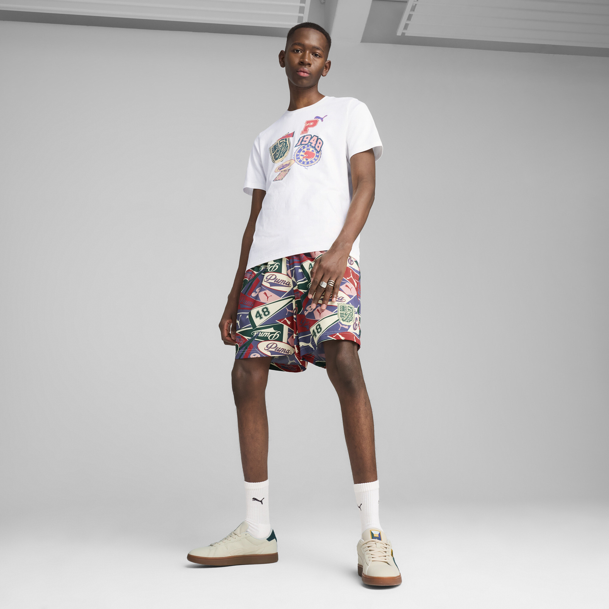 Шорти Puma Wardrobe Ess Sports Legacy Aop Relaxed 6’’ (62963046) - фото