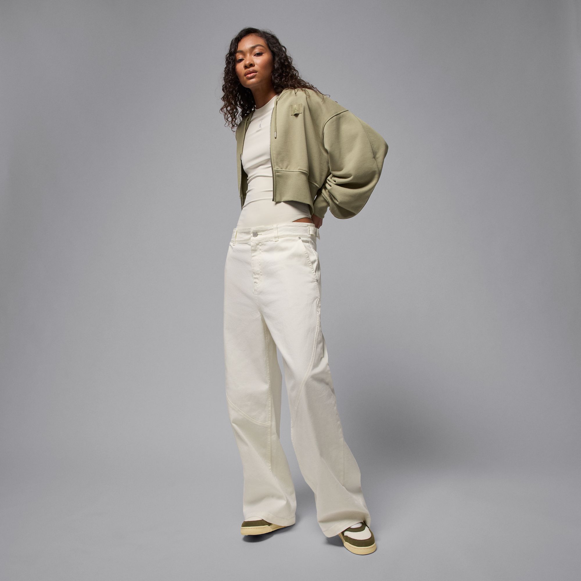 Толстовка Jordan Flight Fleece Cropped Satin-Lined (IB9863205) - фото