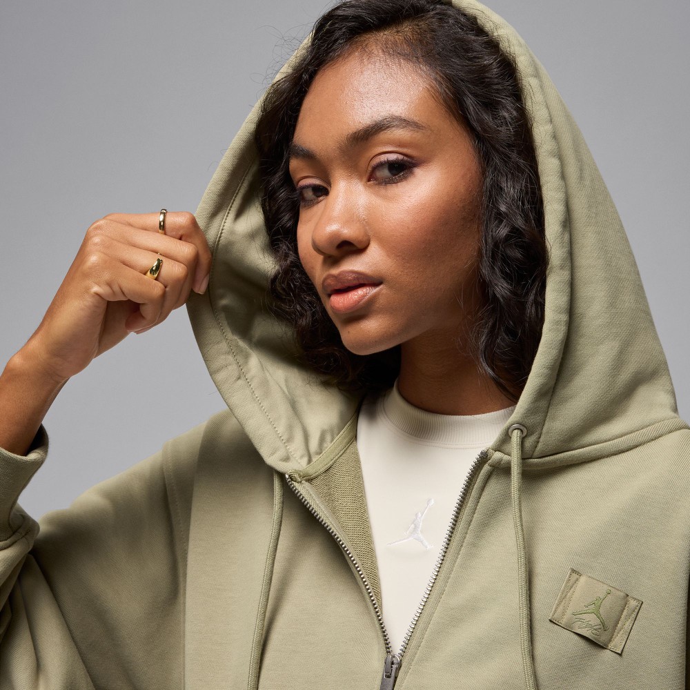 Толстовка Jordan Flight Fleece Cropped Satin-Lined (IB9863205) - фото