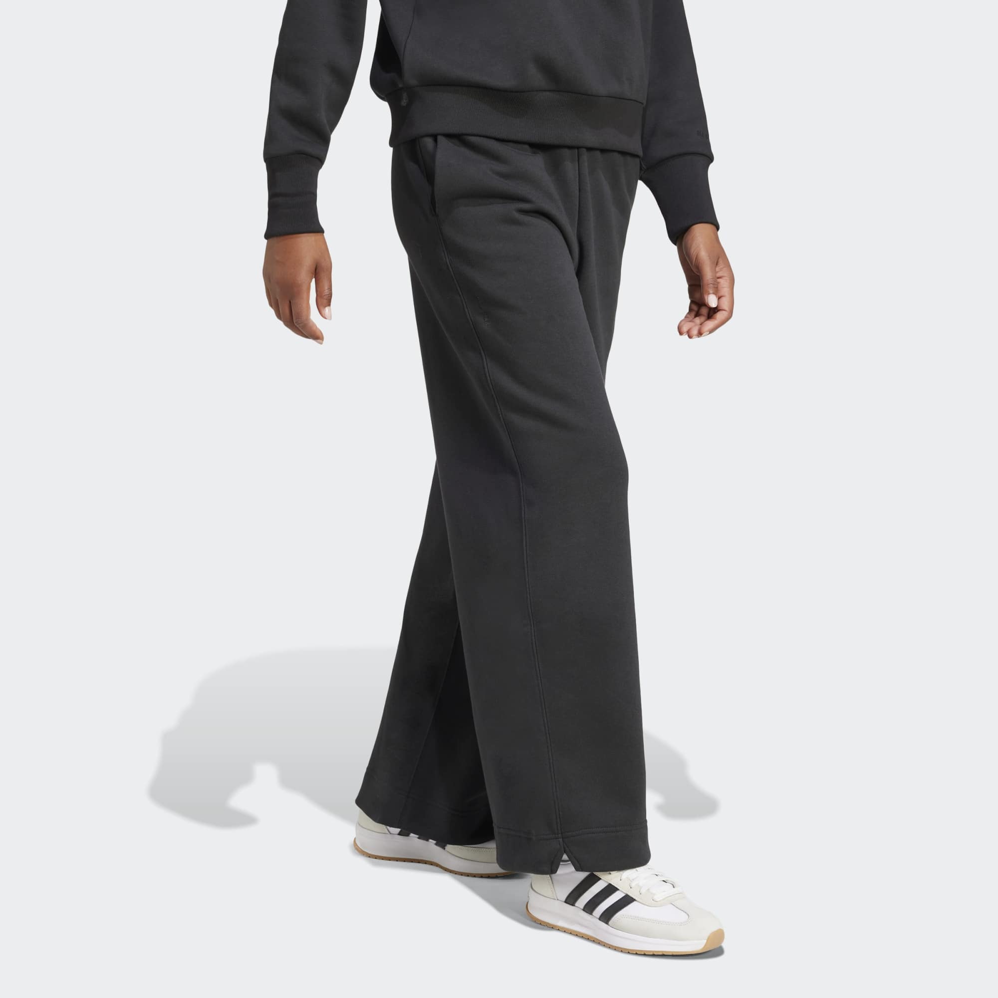 Штани Adidas ALL SZN Fleece Loose Wide-Leg (JJ1281) - фото