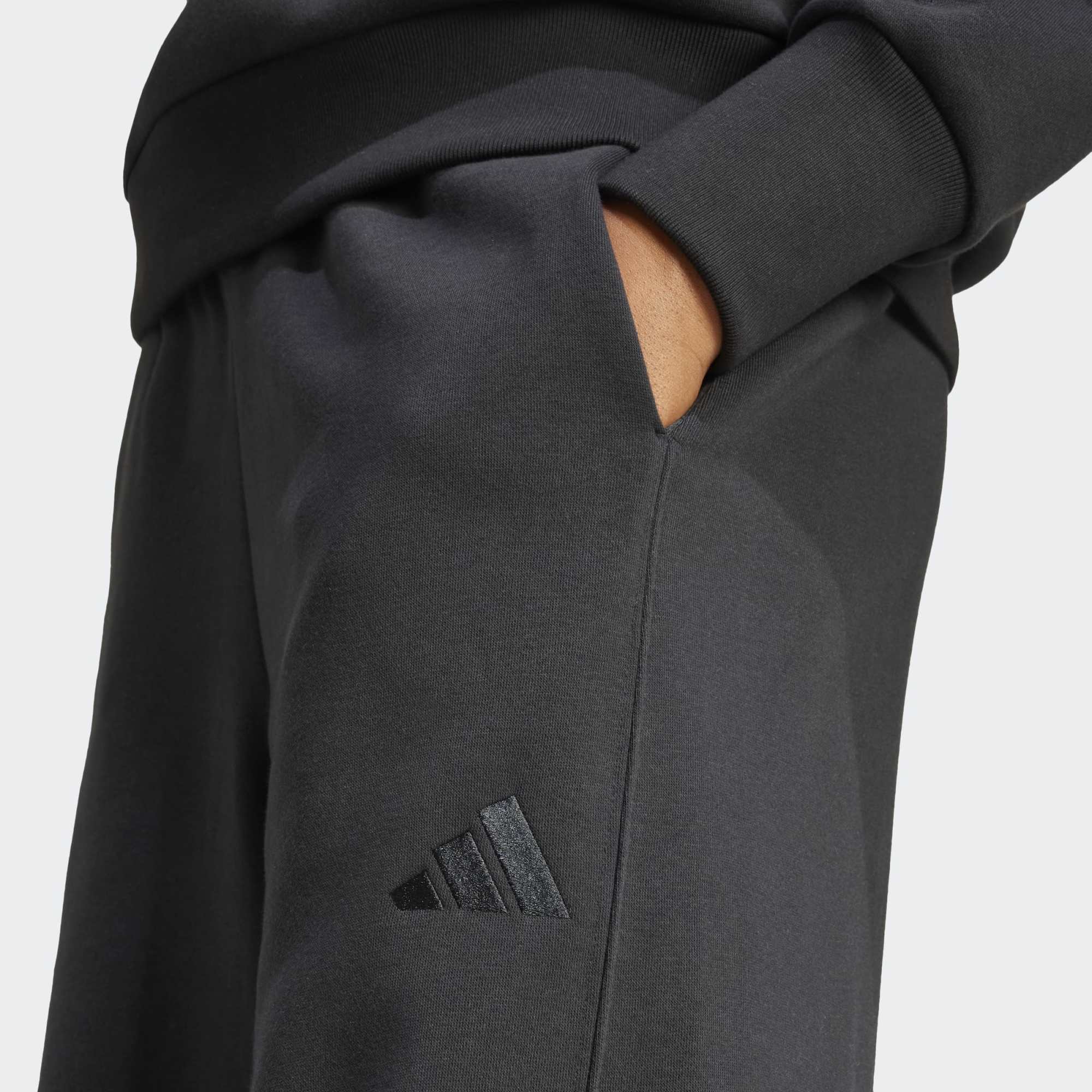 Штани Adidas ALL SZN Fleece Loose Wide-Leg (JJ1281) - фото