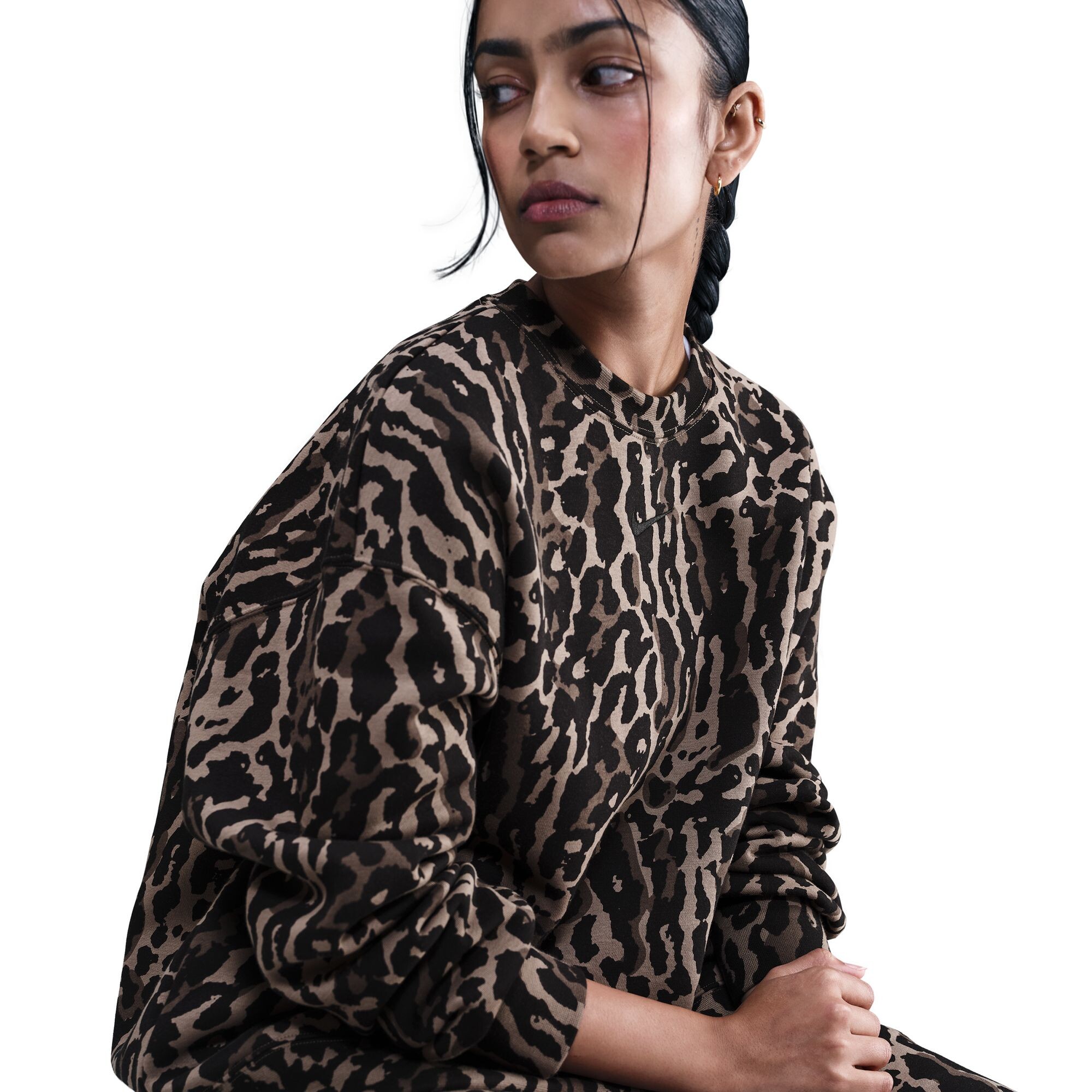 Толстовка Nike Sportswear Phoenix Fleece Oversized All-Over-Print (IB2371010) - фото