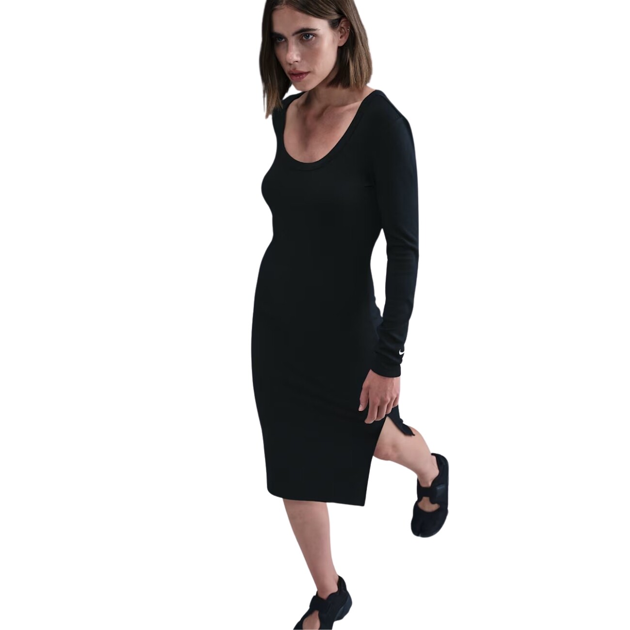 Сукня Nike Sportswear Chill Knit Tight Long-Sleeve Midi Mini-Rib (HV2799010) - фото