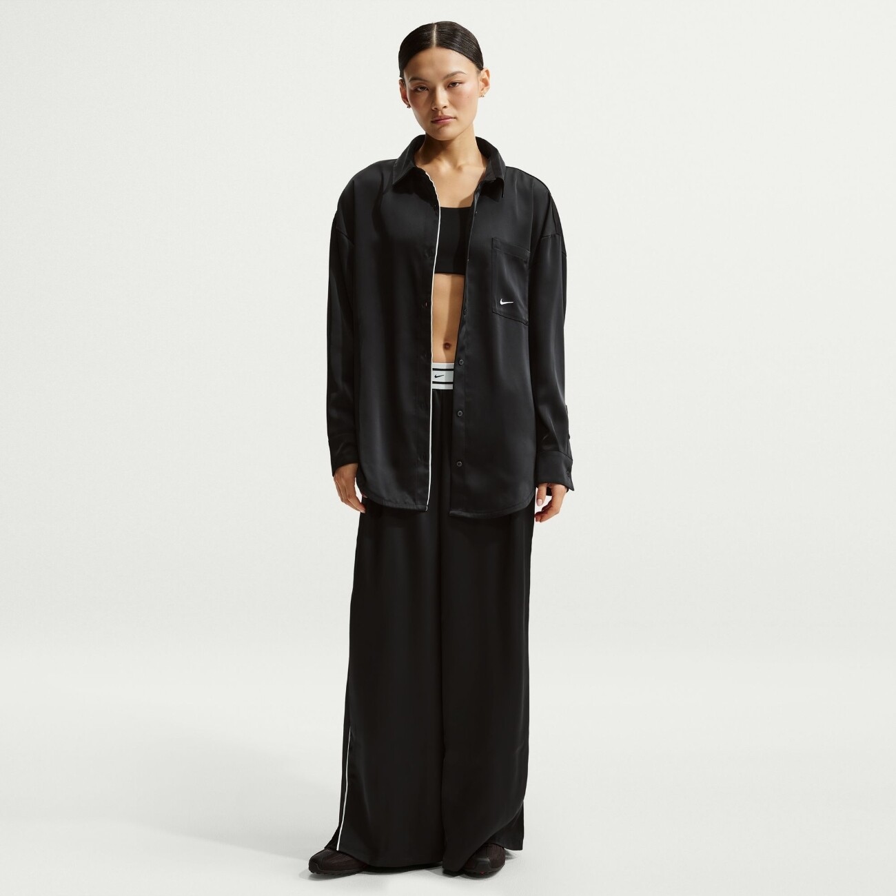 Сорочка Nike Sportswear Oversized Satin Long-Sleeve (IM0575010) - фото