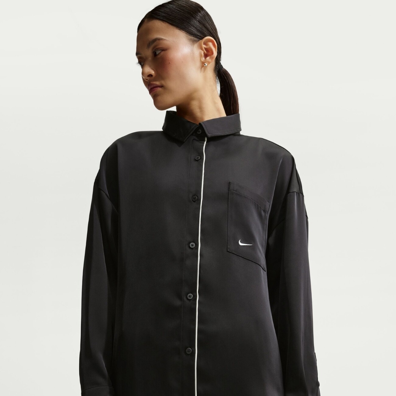 Сорочка Nike Sportswear Oversized Satin Long-Sleeve (IM0575010) - фото