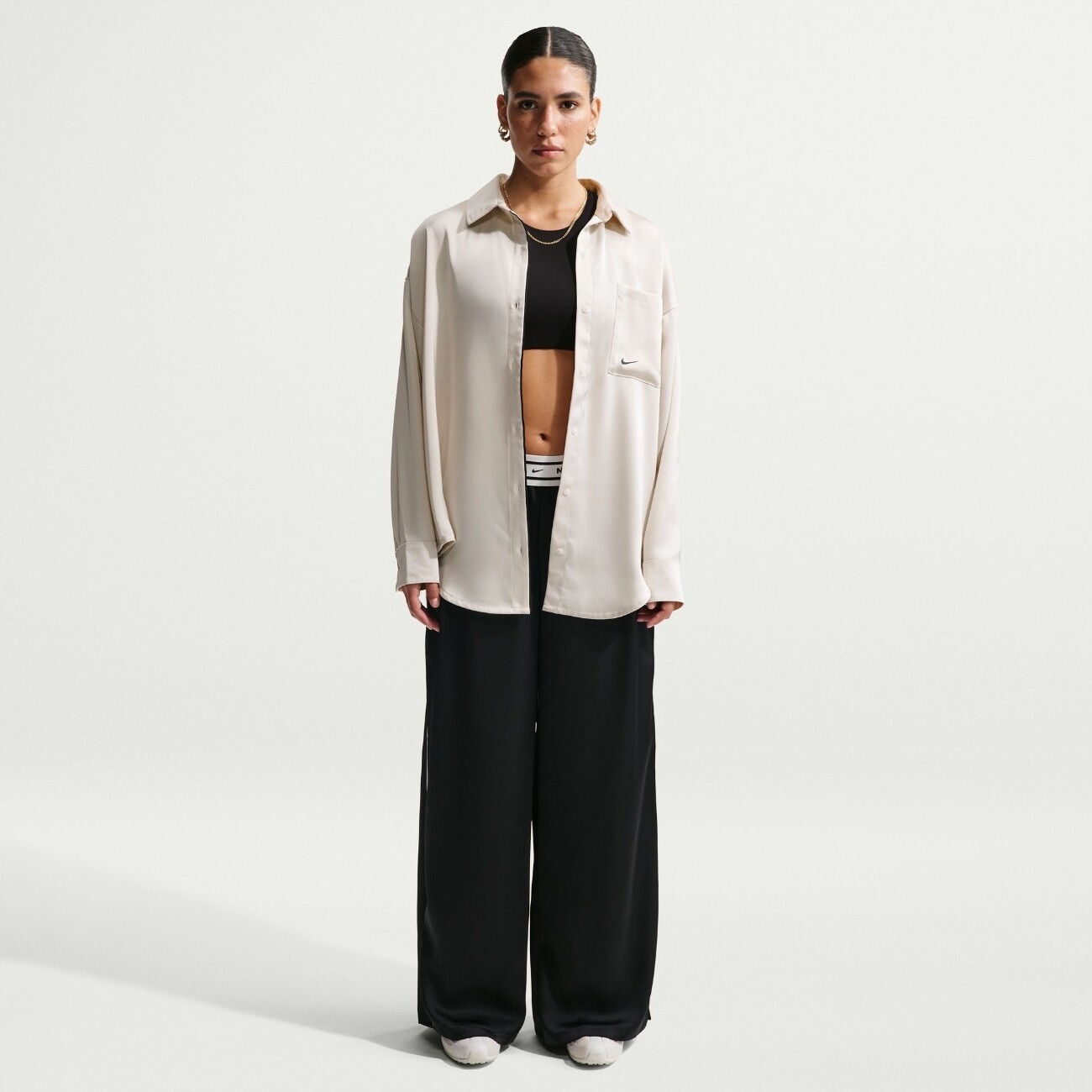 Сорочка Nike Sportswear Oversized Satin Long-Sleeve (IM0575072) - фото