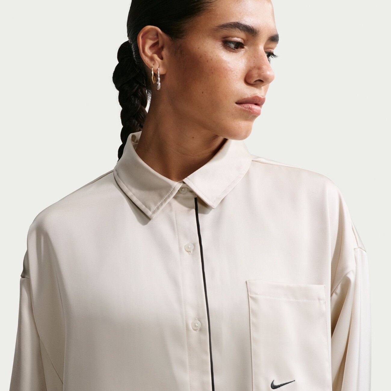 Сорочка Nike Sportswear Oversized Satin Long-Sleeve (IM0575072) - фото