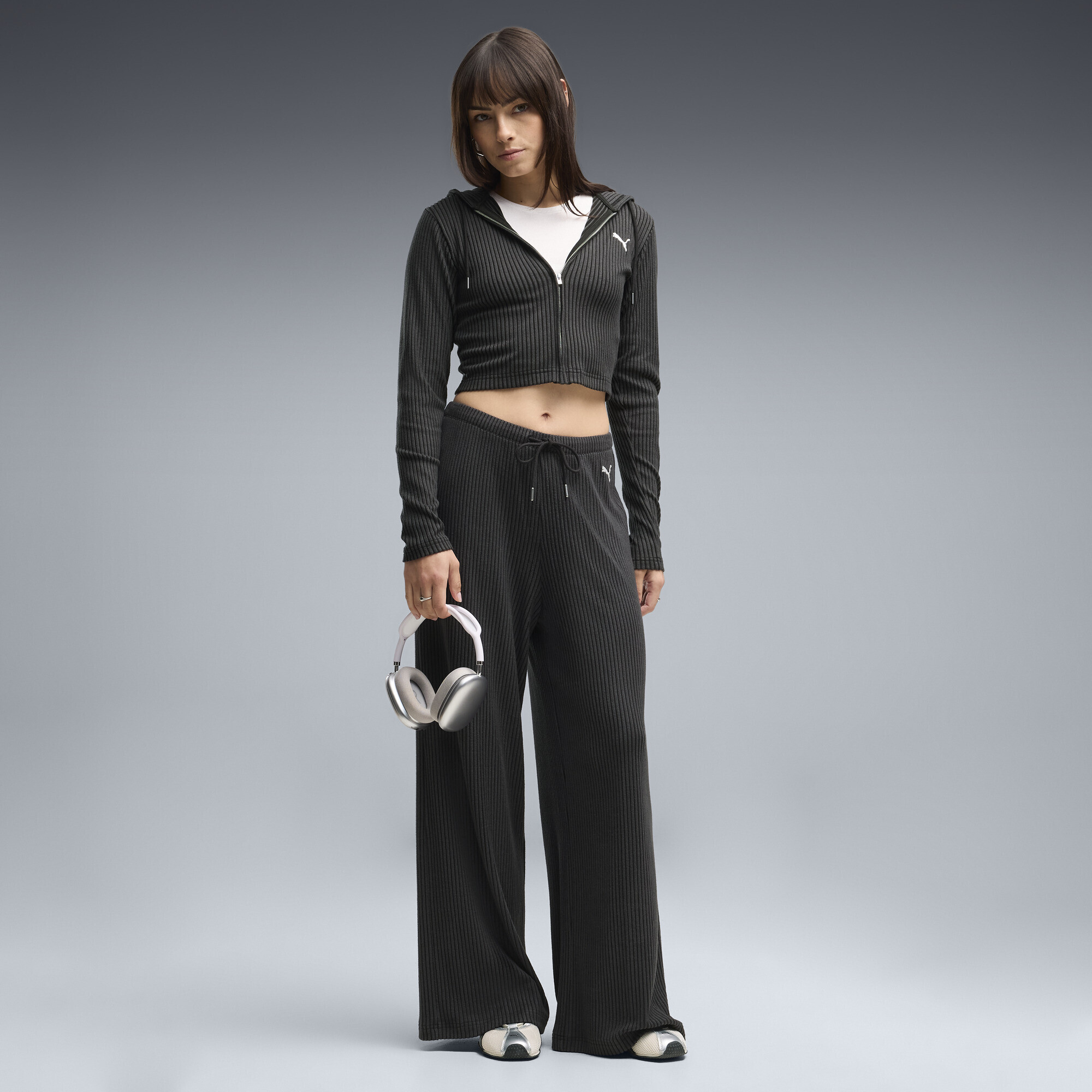 Штани Puma Ess Ribbed Wide Leg Soft Touch (63666701) - фото