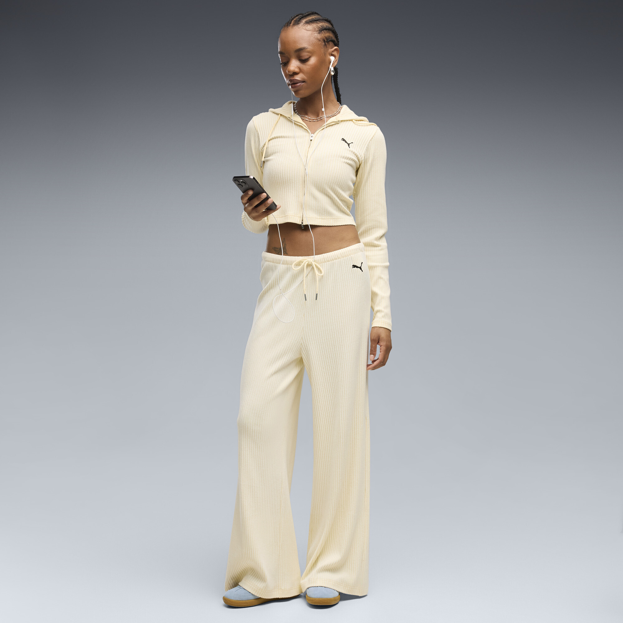 Штани Puma Ess Ribbed Wide Leg Soft Touch (63666788) - фото