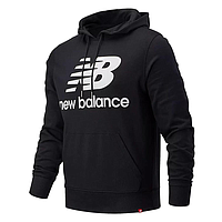 Толстовка NEW BALANCE Essentials Stacked Logo Po Hoodie (MT03558BK)