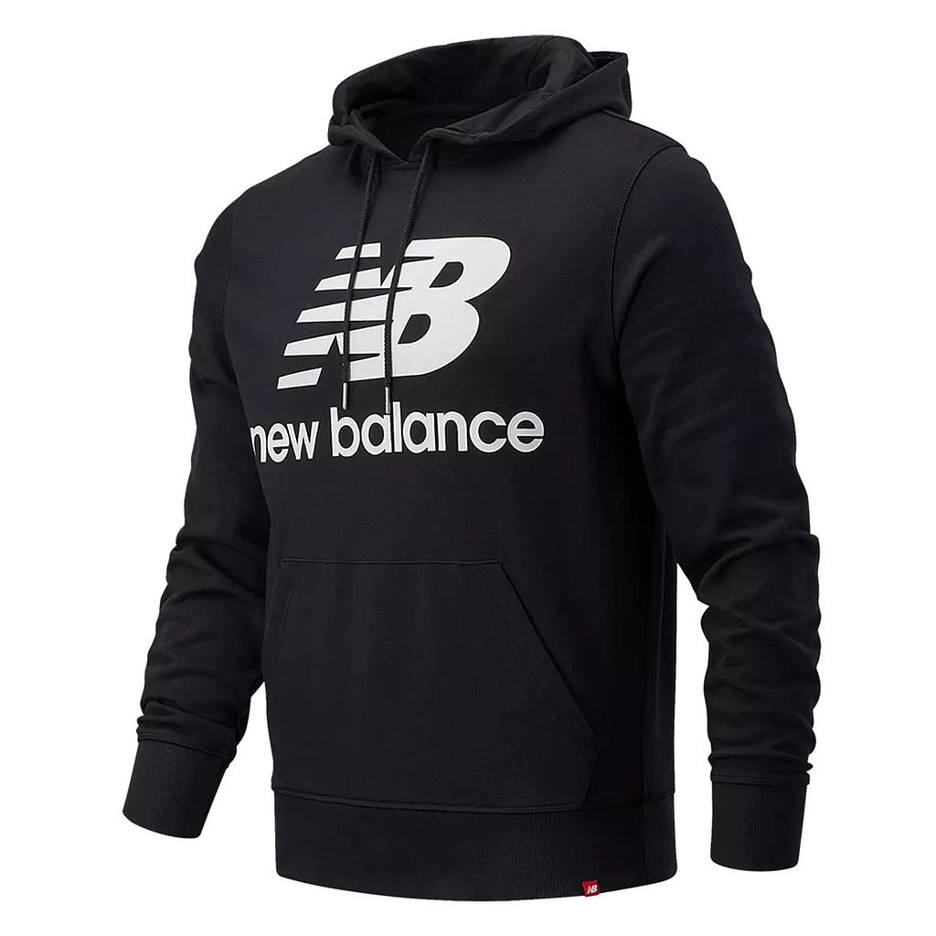 Толстовка NEW BALANCE Essentials Stacked Logo Po Hoodie (MT03558BK) - фото