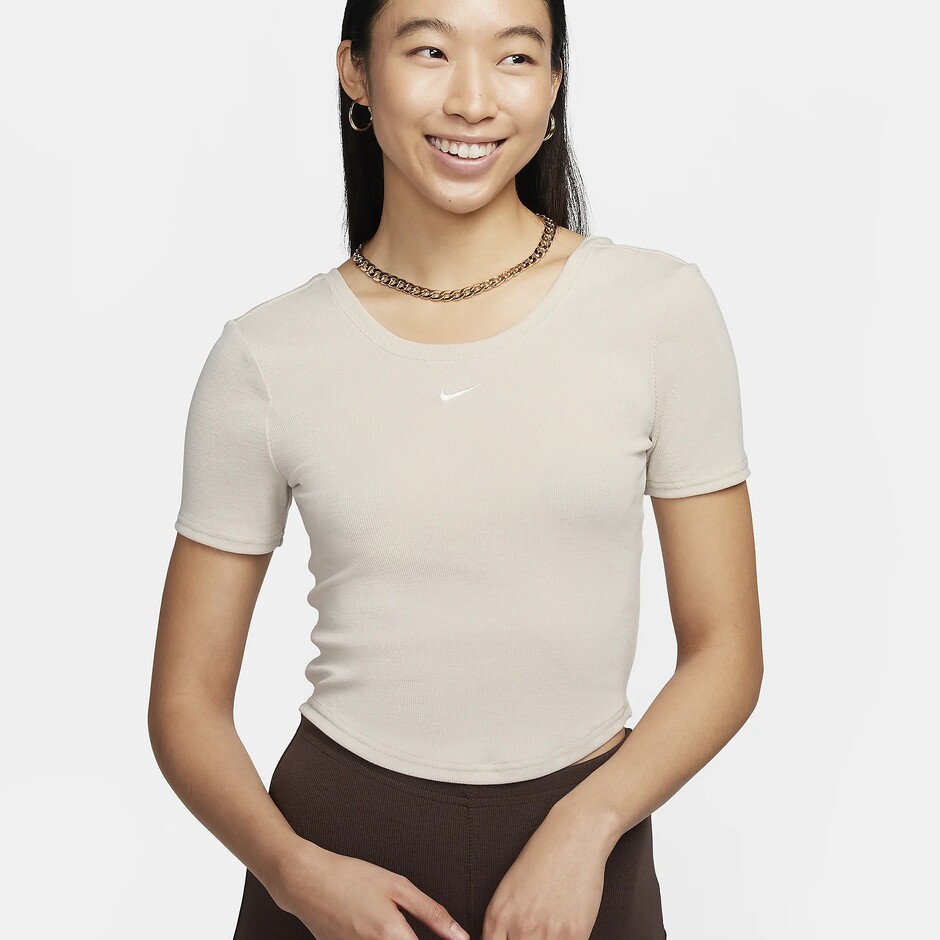 Футболка W Nsw Nk Chll Knt Mrib Ss Top - фото