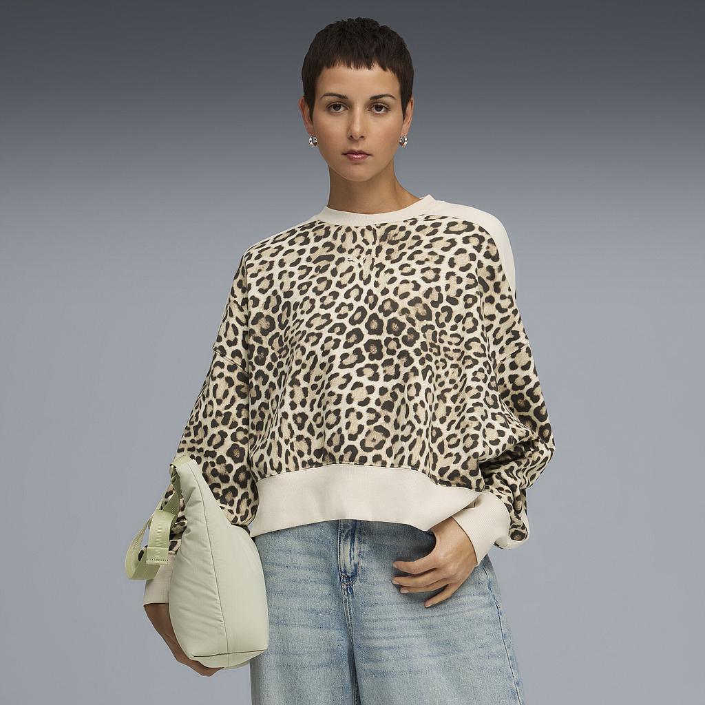 Толстовка Puma T7 Leo Luxe Aop Over-Oversized Crew Tr (63213691) - фото