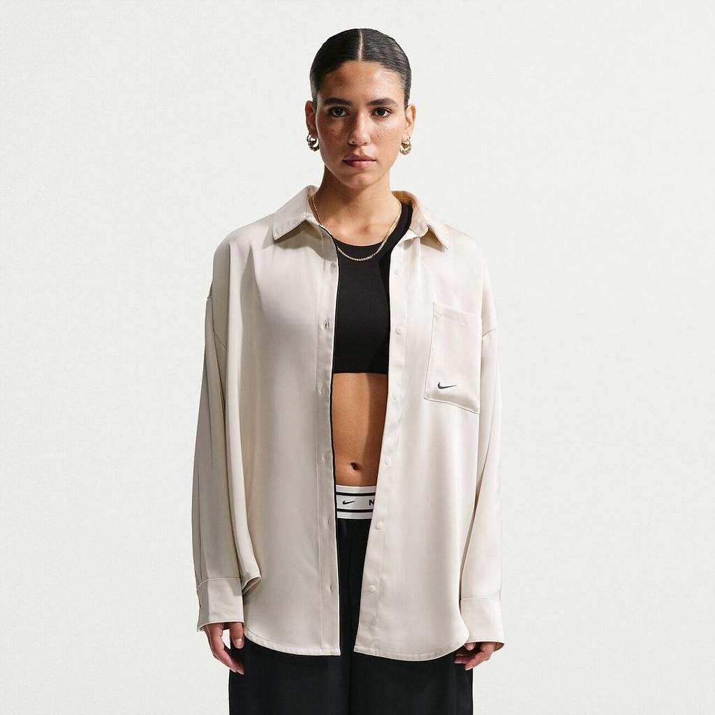 Сорочка Nike Sportswear Oversized Satin Long-Sleeve (IM0575072) - фото