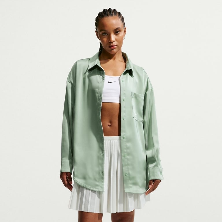 Сорочка Nike Sportswear Oversized Satin Long-Sleeve (IM0575006) - фото