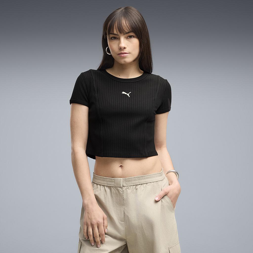 Футболка Puma Ess Ribbed Baby Tee (63666501) - фото