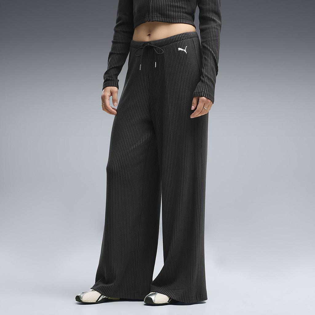 Штани Puma Ess Ribbed Wide Leg Soft Touch (63666701) - фото